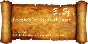 Bocskár Szilvánusz névjegykártya